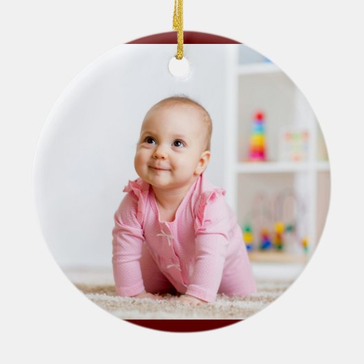 De eerste kerstcera van de kerstcadeautjes voor de keramisch ornament (Achterkant)