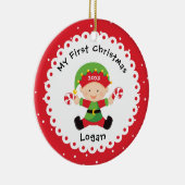 De eerste kerstdag van de kleine Elf Baby Keramisch Ornament (Rechts)