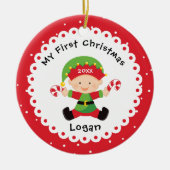 De eerste kerstdag van de kleine Elf Baby Keramisch Ornament (Voorkant)