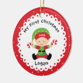 De eerste kerstdag van de kleine Elf Baby Keramisch Ornament (Links)