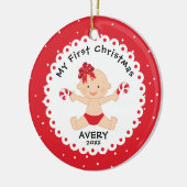 De eerste kerstdag van de kleine schatje van de ke keramisch ornament (Links)