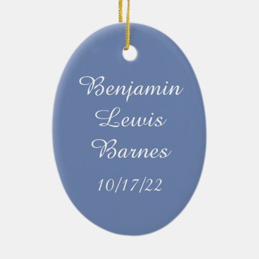 De eerste kerstdag van de nieuwe baby-baby keramisch ornament (Achterkant)