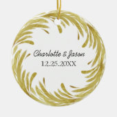 De eerste kerstdag van de paar Gepersonaliseerd Keramisch Ornament (Voorkant)