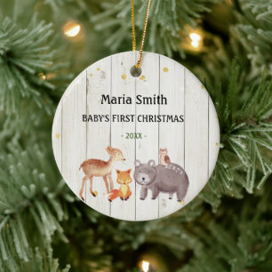 De eerste kerstdag van de Vintage Baby Keramisch Ornament