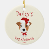 De eerste kerstdag van je hond - Cute Jack Russell Keramisch Ornament (Achterkant)