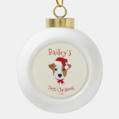 De eerste kerstdag van je hond - Cute Jack Russell Keramische Bal Ornament (Voorkant)