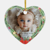 De eerste kerstdagen van de baby - foto keramisch ornament (Voorkant)