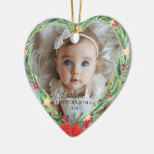 De eerste kerstdagen van de baby - foto keramisch ornament (Links)