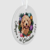 De eerste kerstdagen van Goldendoodle Ornament (voorkant)