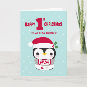 De eerste kerstdagen van mijn broer met Baby Pengu Kaart
