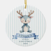 De eerste kerstdagen van Rendier Baby Keramisch Ornament (Voorkant)