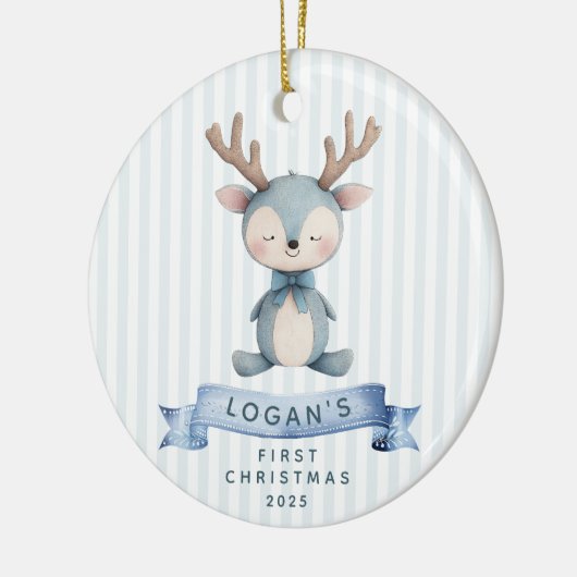 De eerste kerstdagen van Rendier Baby Keramisch Ornament (Links)