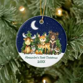 De eerste kerstdieren van baby's: de hemel keramisch ornament
