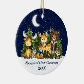 De eerste kerstdieren van baby's: De hemelboom Keramisch Ornament (Rechts)