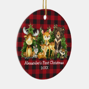 De eerste kerstdieren van baby's Deer Pset PHOTO Keramisch Ornament
