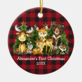De eerste kerstdieren van baby's Deer Pset PHOTO Keramisch Ornament (Voorkant)