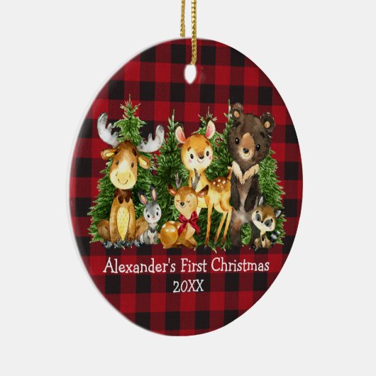 De eerste kerstdieren van de baby zijn de deer PHO Keramisch Ornament (Rechts)