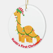 De eerste kerstdinosaurus van baby.  keramisch ornament (Links)