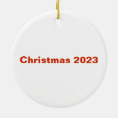 De eerste kerstdinosaurus van baby.  keramisch ornament (Achterkant)