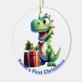 De eerste kerstdinosaurus van baby.  keramisch ornament (Links)