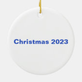 De eerste kerstdinosaurus van baby.  keramisch ornament (Achterkant)