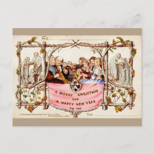 De Eerste Kerstdkaart Feestdagenkaart (Voorkant)