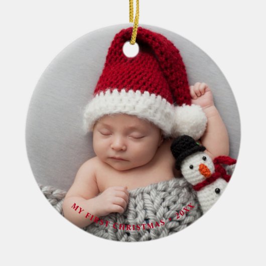 De eerste kerstfeestdag voor baby's keramisch ornament (Voorkant)