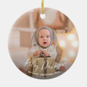 De eerste kerstfeestdag voor baby's keramisch ornament (Achterkant)