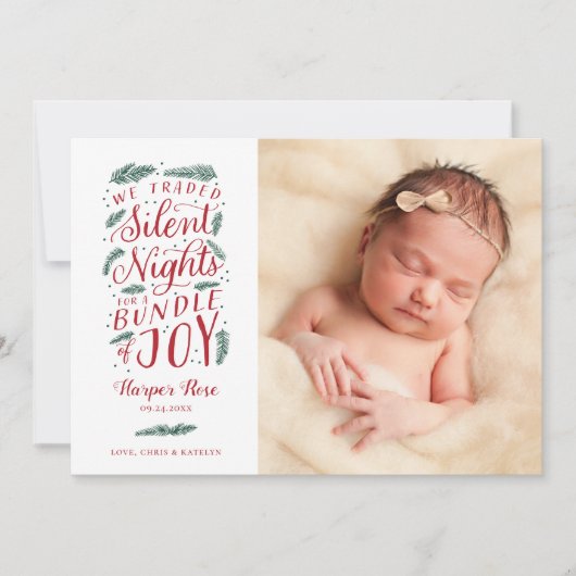 De eerste kerstfeestdag voor de geboorte van baby feestdagenkaart (Voorkant)