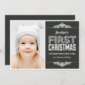 De eerste kerstfeestkaarten voor baby's - Kool Feestdagenkaart (Voorkant / Achterkant)