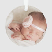 De eerste kerstfoto van baby Cute Snowball Snowman Ornament (achterkant)