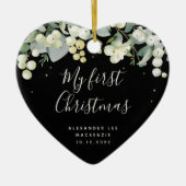 De eerste kerstfoto van baby's keramisch ornament (Voorkant)