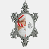 De eerste kerstfoto van baby's tin sneeuwvlok ornament (Links)