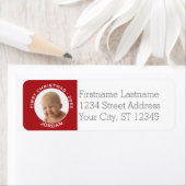 De eerste kerstfoto van de baby: Aangepaste naam e Etiket (Insitu)