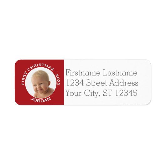 De eerste kerstfoto van de baby: Aangepaste naam e Etiket (Voorkant)