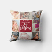 De eerste kerstfoto van de baby Collage Keepomwill Kussen (Achterkant)