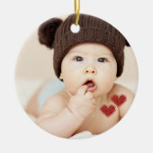 De eerste kerstfoto van de baby keramisch ornament (Voorkant)