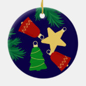 De eerste kerstfoto van de  baby keramisch ornament (Achterkant)