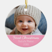 De eerste kerstfoto van de baby - met één zijoog keramisch ornament (Voorkant)