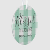 De eerste kerstfoto van de kerstman is samen te zi ornament (voorkant)