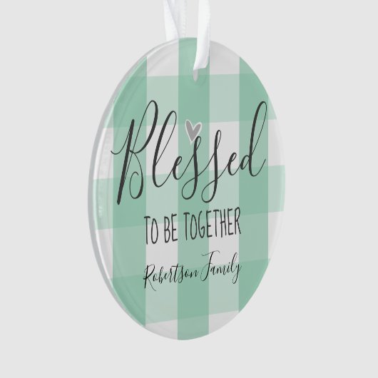 De eerste kerstfoto van de kerstman is samen te zi ornament (voorkant)