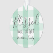 De eerste kerstfoto van de kerstman is samen te zi ornament (voorkant)