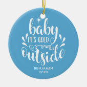 De eerste kerstfoto van de moderne Baby Baby Keramisch Ornament (Voorkant)