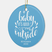 De eerste kerstfoto van de moderne Baby Baby Keramisch Ornament (Links)