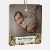 De eerste kerstfoto van de moderne baby keramisch ornament (Rechts)