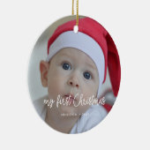 De eerste kerstfoto van de moderne baby keramisch ornament (Rechts)