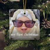De eerste kerstfoto van de moderne Baby Keramisch Ornament