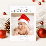 De eerste kerstfoto van de moderne Schattigee baby Feestdagenkaart<br><div class="desc">Introductie van onze "Modern Schattige Baby's First Christmas Photo Holiday Kaart" - een hartverwarmende en schattige aanpak om de opmerkelijke gebeurtenis van uw kleintje zijn allereerste Kerstmis te vieren. Deze kaart is ontworpen om de magie en vreugde van deze gedenkwaardige mijlpaal prachtig vast te leggen. De voorkant van de kaart...</div>