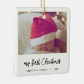De eerste kerstfoto van de moderne script Baby Keramisch Ornament (Rechts)