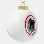 De eerste kerstfoto van Dog Keramische Bal Ornament (Links)